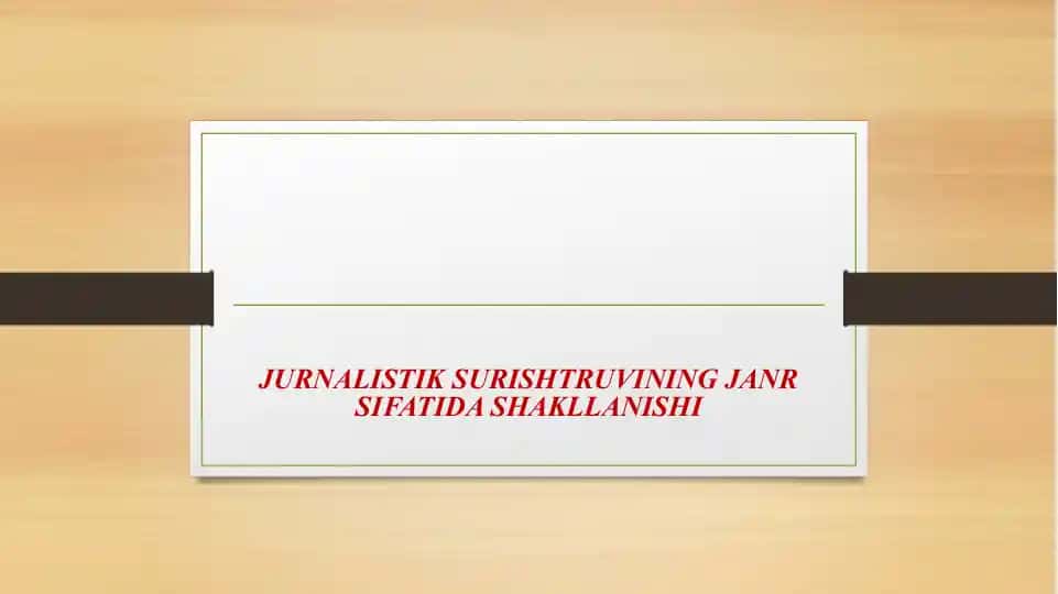 Jurnalistik surishtruvining janr sifatida shakllanishi