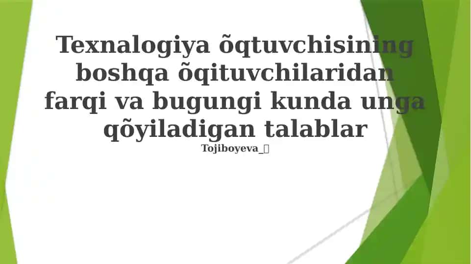 Texnologiya Õqtuvchisi