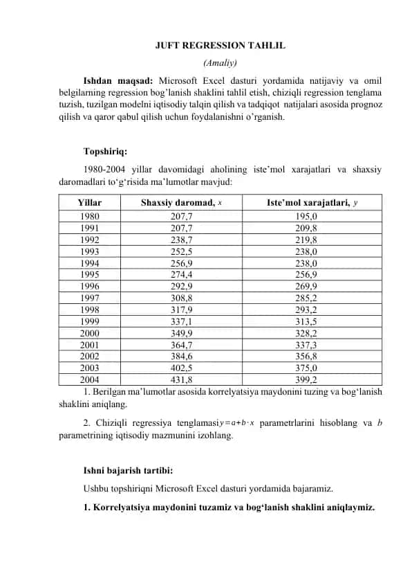 JUFT REGRESSION TAHLIL
