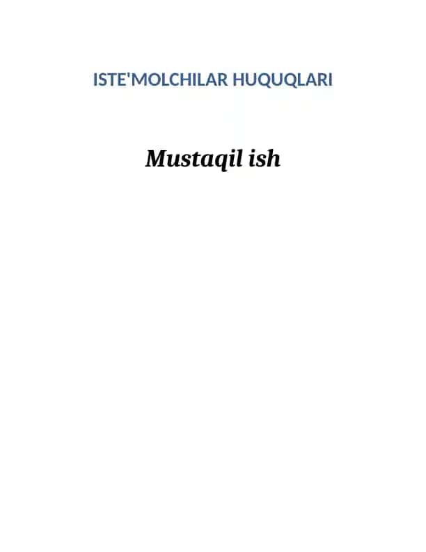 ISTE'MOLCHILAR HUQUQLARI: (ESSE) (KAZUS)