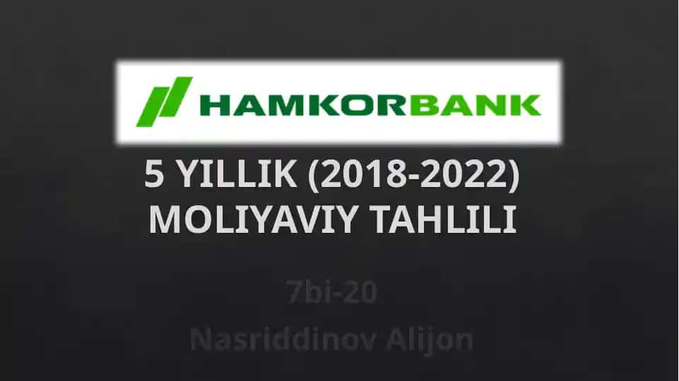 Hamkorbank 5 Y Tahlili
