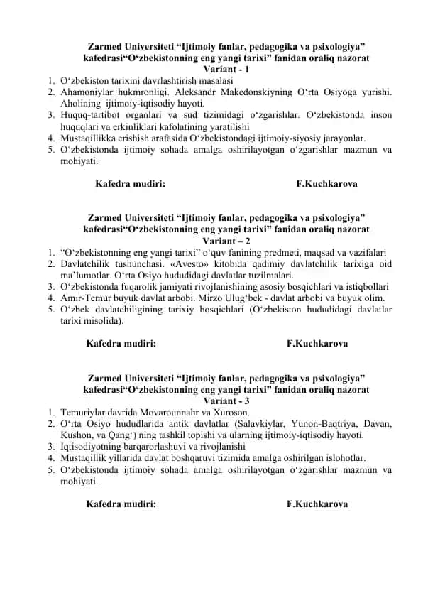 O‘zbekistonning eng yangi tarixi
