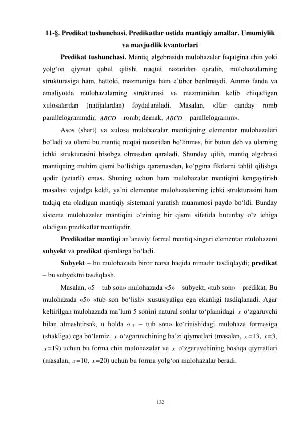 Predikat tushunchasi