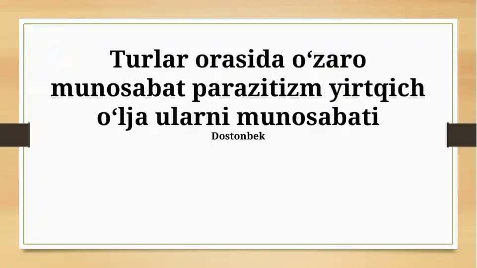 Yirtqichlik munosabatlari va oʻlja-yirtqich munosabatlari