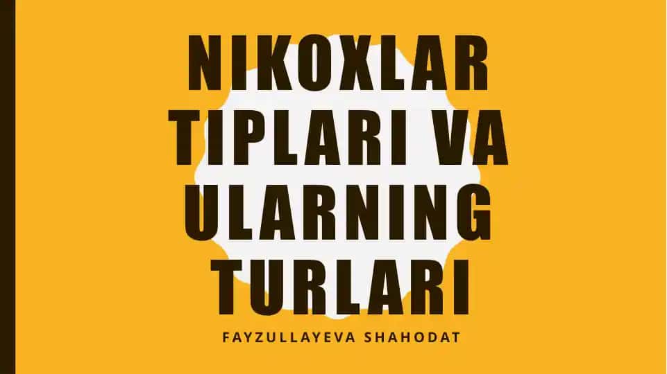 Nikoxlar turlari va ularning genetik xususiyatlari