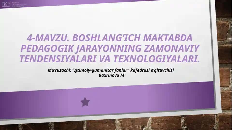 Ta'limning zamonaviy texnologiyalari va pedagogik jarayonning tendensiyalari