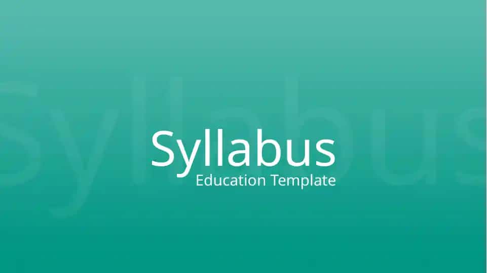 Education Template Syllabus