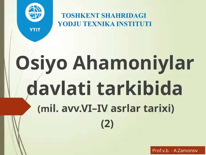 Ahamoniylar davri Ahamiyatli Voqea