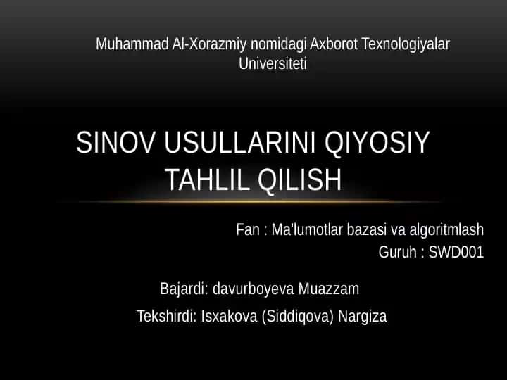 Dasturiy sinov usullari