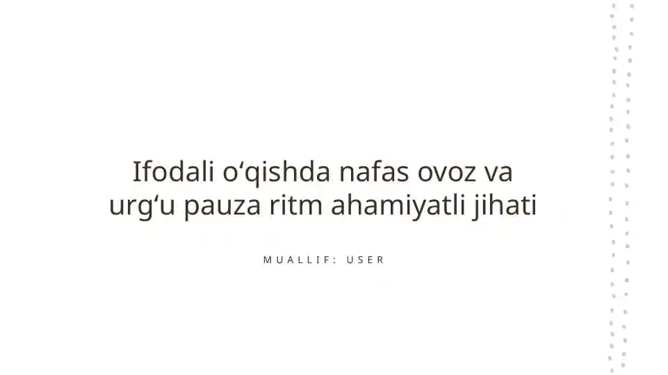 Nafas va ovozning ahamiyati