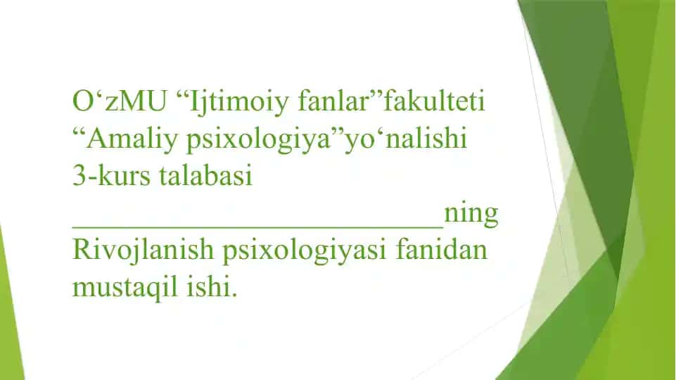 Go‘daklik davri psixologiyasi