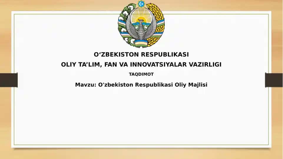 O'zbekiston Respublikasi Oliy Majlisi