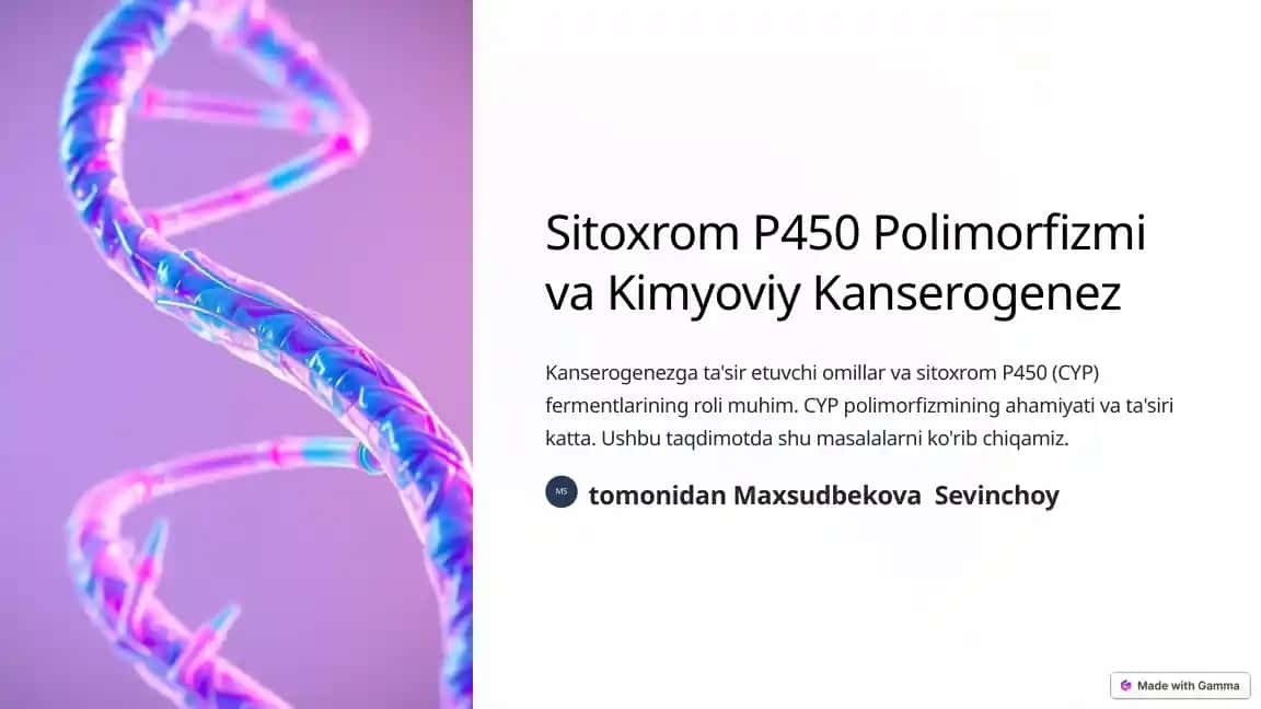Sitoxrom P450 Polimorfizmi va Kimyoviy Kanserogenez