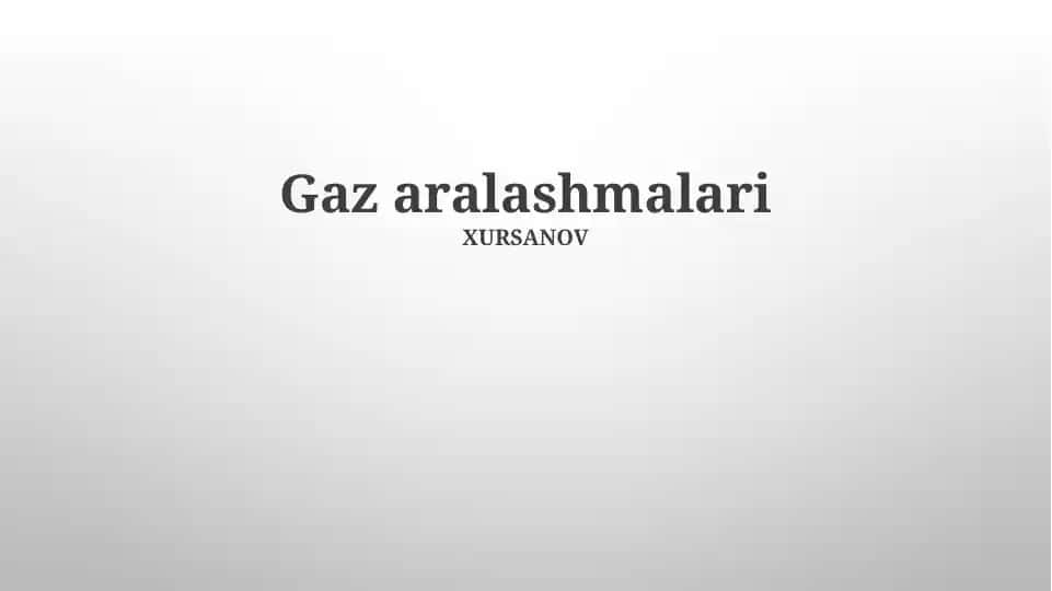 Gaz aralashmalari