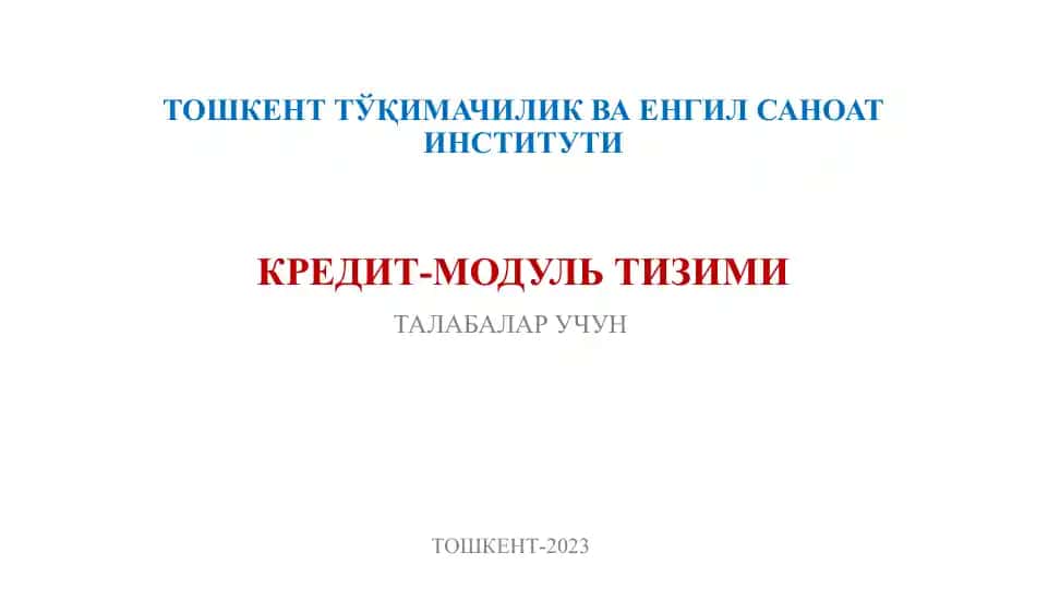 Kredit-Modul Tizimi