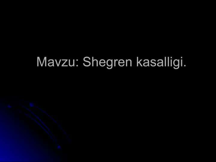 Shegren kasalligi