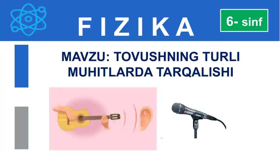 TOVUSHNING TURLI MUHITLARDA TARQALISHI