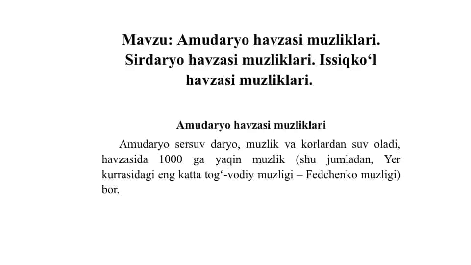 Amudaryo havzasi muzliklari
