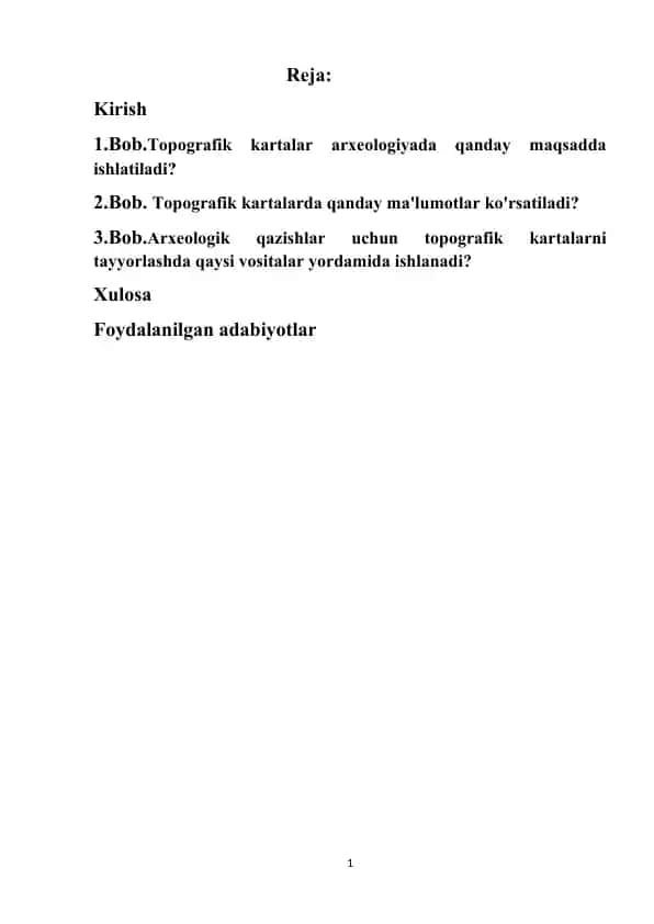 Topografik xaritalar va ularning arxeologiyada qo‘llanilishi haqida taqdimot
