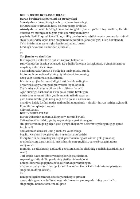 Burun bo‘shlig‘i kasalliklari