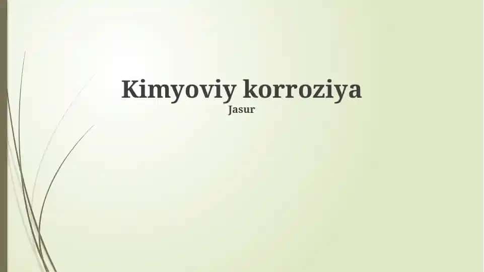 Kimyoviy korroziya