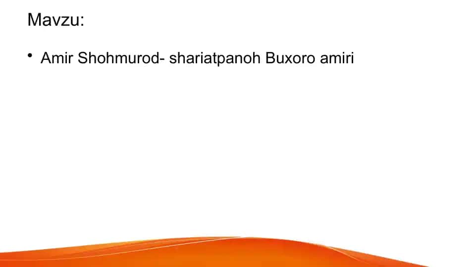 Amir Shohmurod-shariatpanoh Buxoro amiri