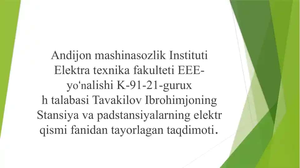 Sinxron generatorlar maydonini avtomatik soʻndirish