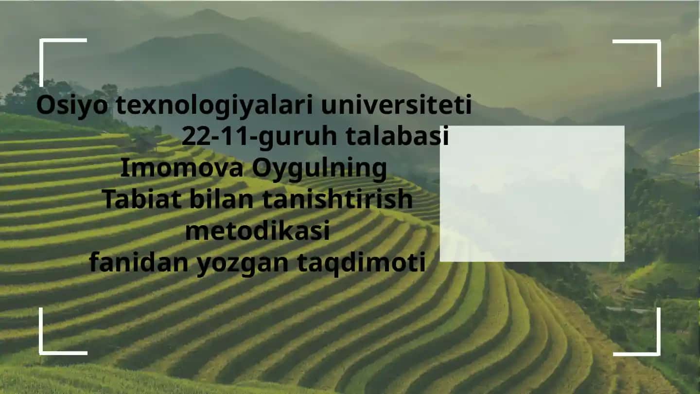 Tabiatni muhofaza qilishning xalqaro tajribasi