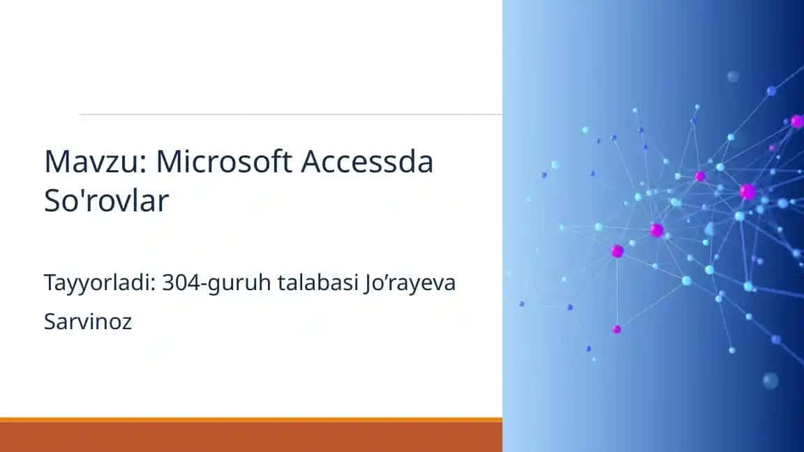 Microsoft Accessda So'rovlar