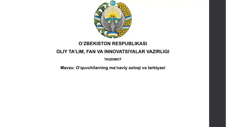Oʻquvchilarning ma’naviy axloq va tarbiyasi