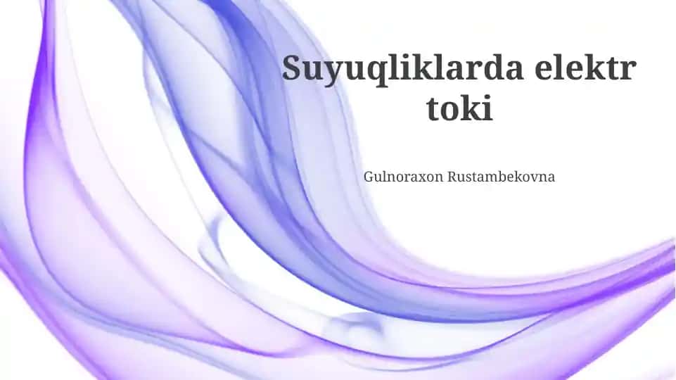 Elektr toki suyuqliklarda