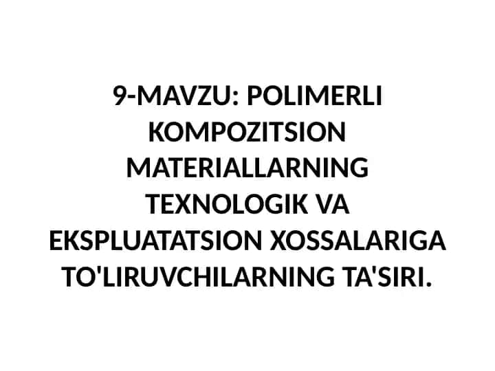 Polimerli kompozitsion materiallar