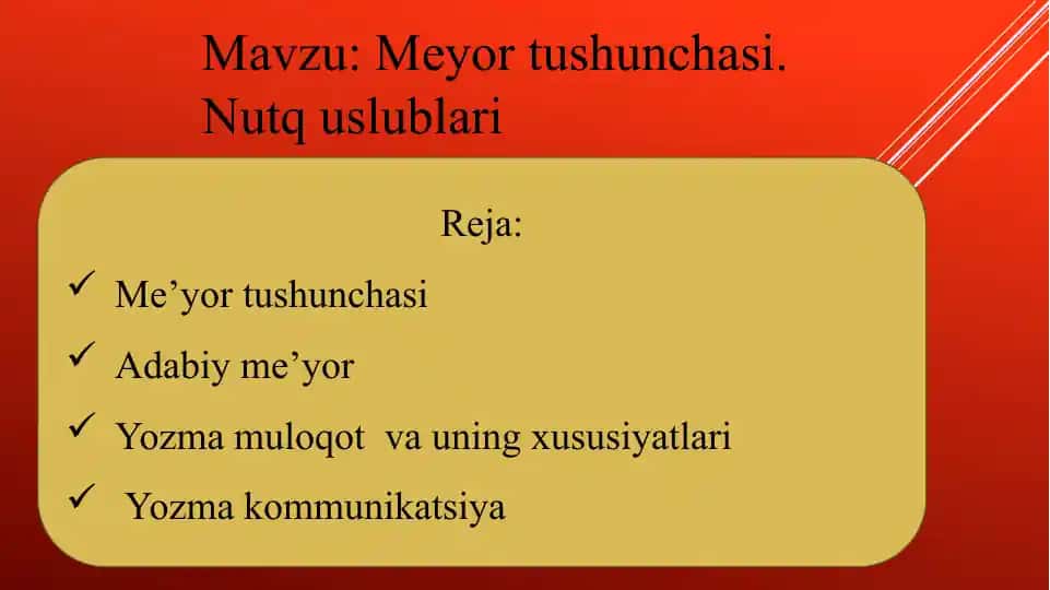 Nutq uslublari va me'yoriy tushunchalar