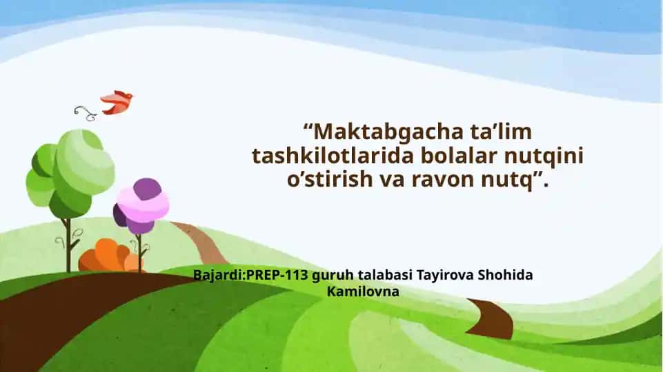 Bolalar Nutqini O'stirish Va Ravon Nutq