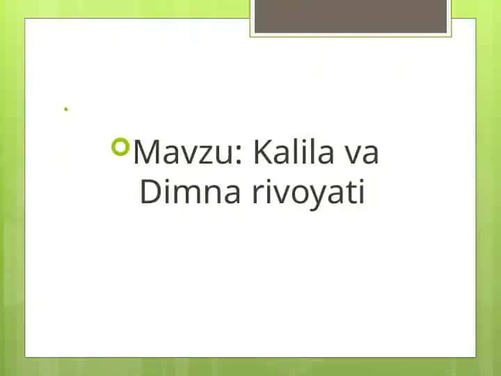 Kalila va Dimna rivoyati