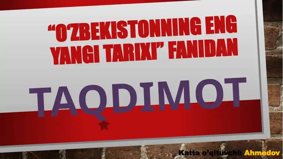 O‘zbekistonning eng yangi tarixi
