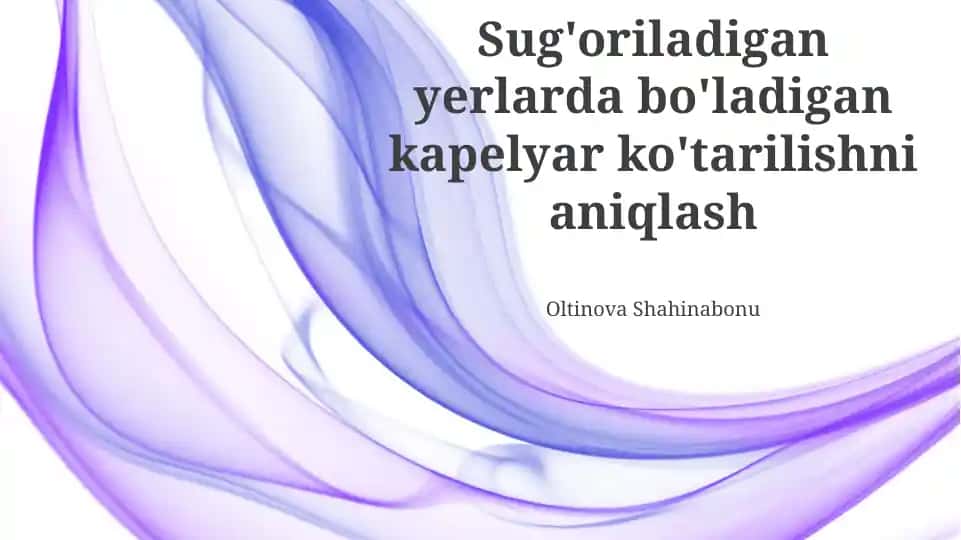 Kapillyar ko'tarilishni aniqlash
