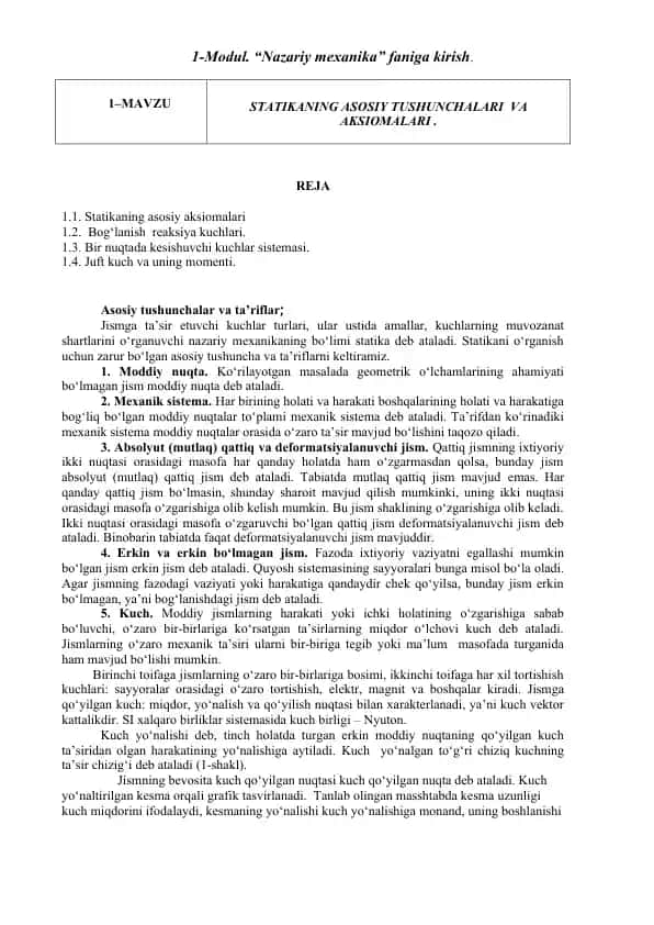 Statika asoslari