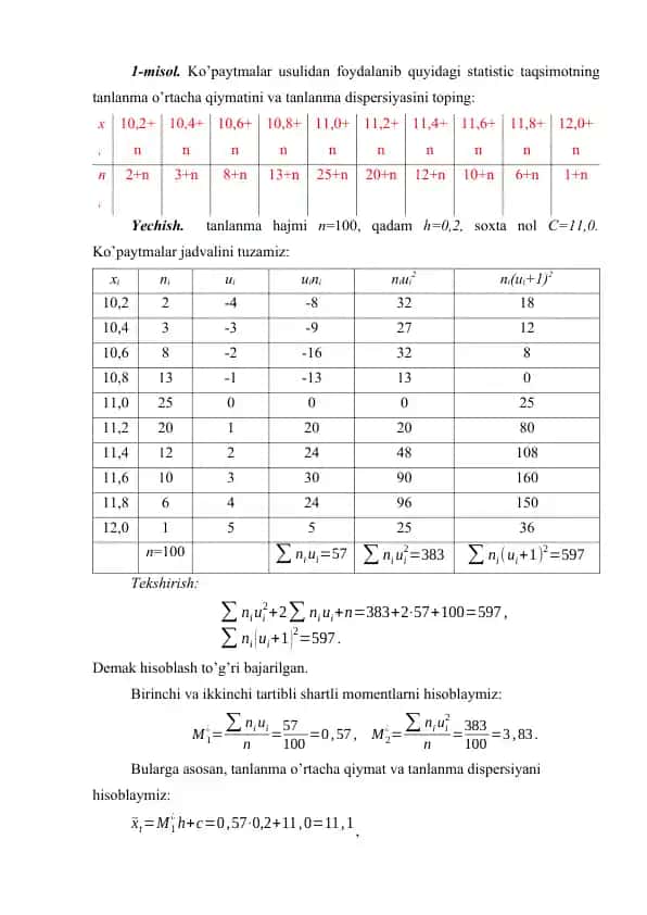 Statistik analiz