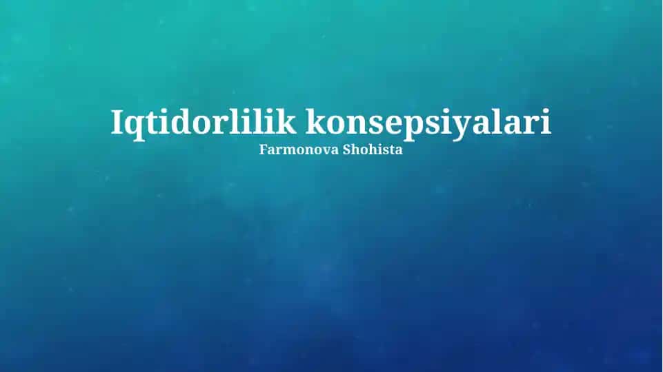 Iqtidorlilik konsepsiyalari