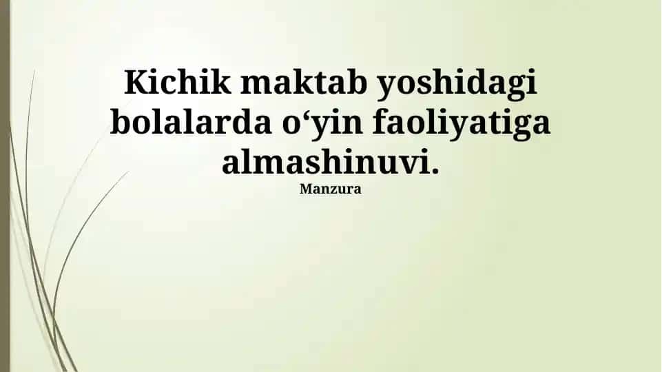 Bolalar yoshidagi o'yin faoliyatiga ota-onalarning almashishi