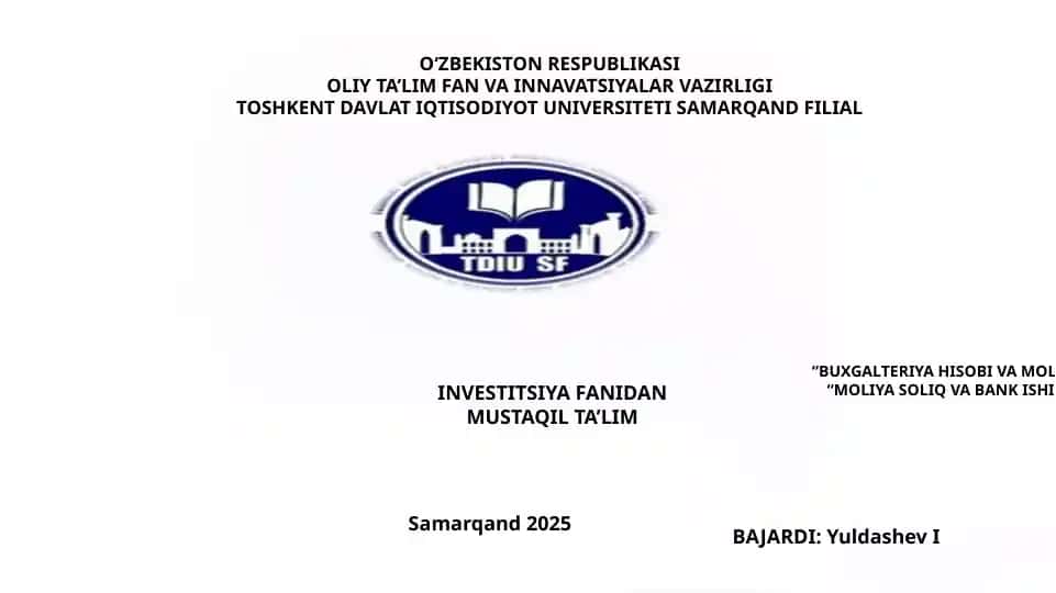 Bank moliyaviy natijasining shakllanishi va bank foydasini taqsimlanishi auditi