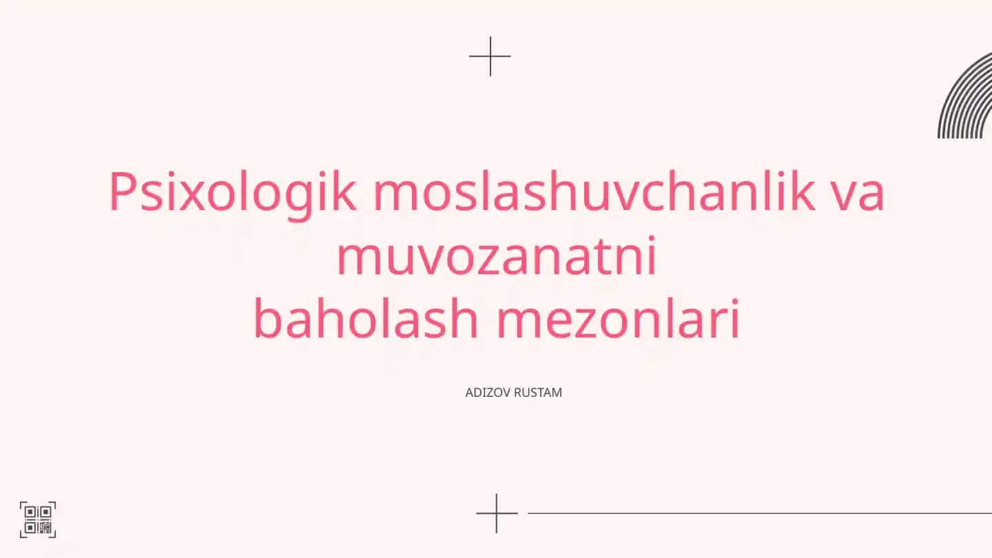 Moslashuvchanlik va muvozanatni baholash