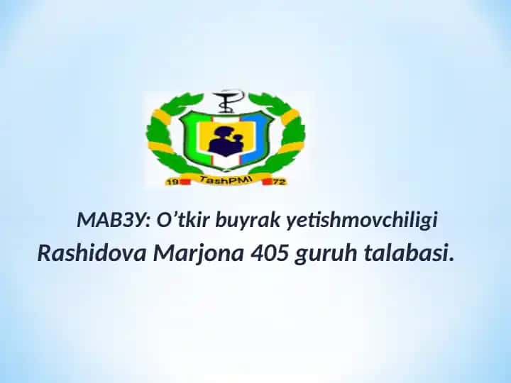O'tkir buyrak yetishmovchiligi