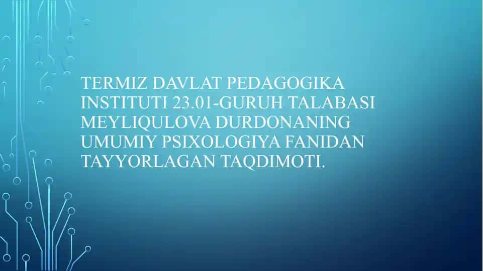 TA’LIM PSIXOLOGIYASI TAQDIMOTI