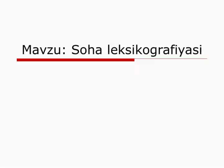 Soha leksikografiyasi