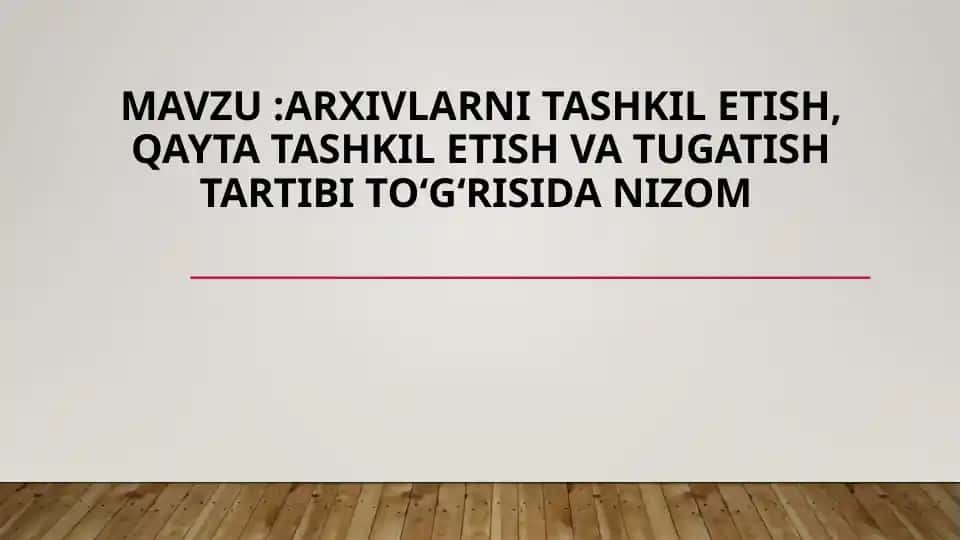 Arxivlar haqida qayg‘u
