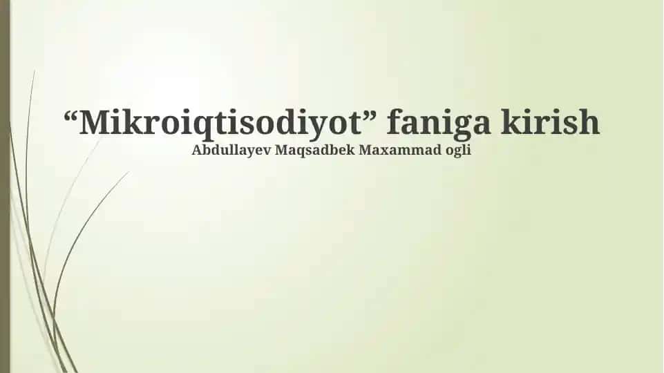 Mikroiqtisodiyotga Kirish kitobi