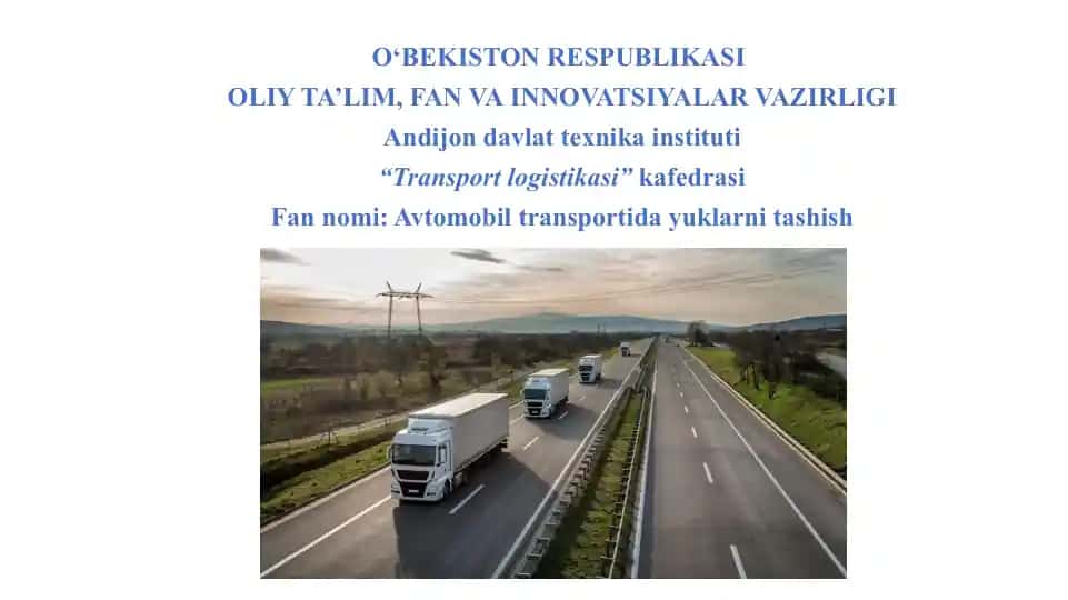 Tashish jarayonida yuklarning saqlanishini ta’minlash