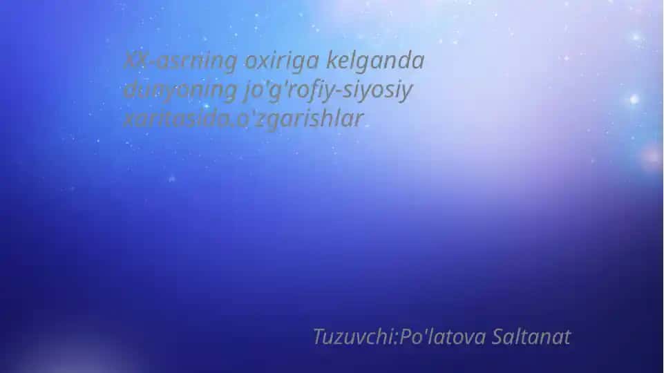 Dunyoning jo'g'rofiy-siyosiy xaritasi